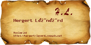 Hergert Lénárd névjegykártya